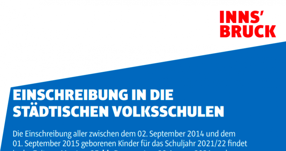 Einschreibung in die städtische Volksschule